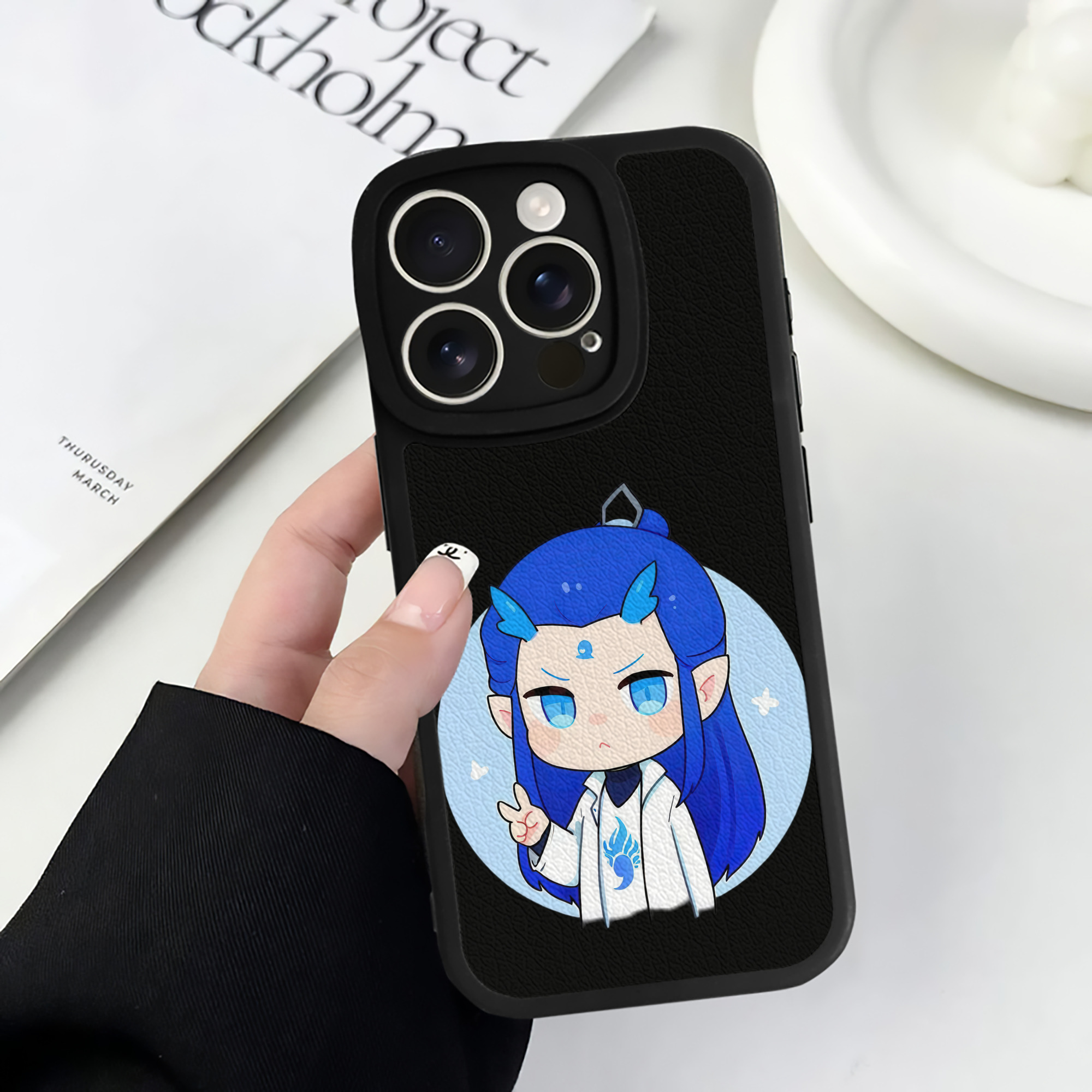 （画像用） Ne Zha 2 ナタ 魔童の大暴れ 【iPhone 16シリーズ対応】シリコンスマホケース（レザー調） 材質：シリコン